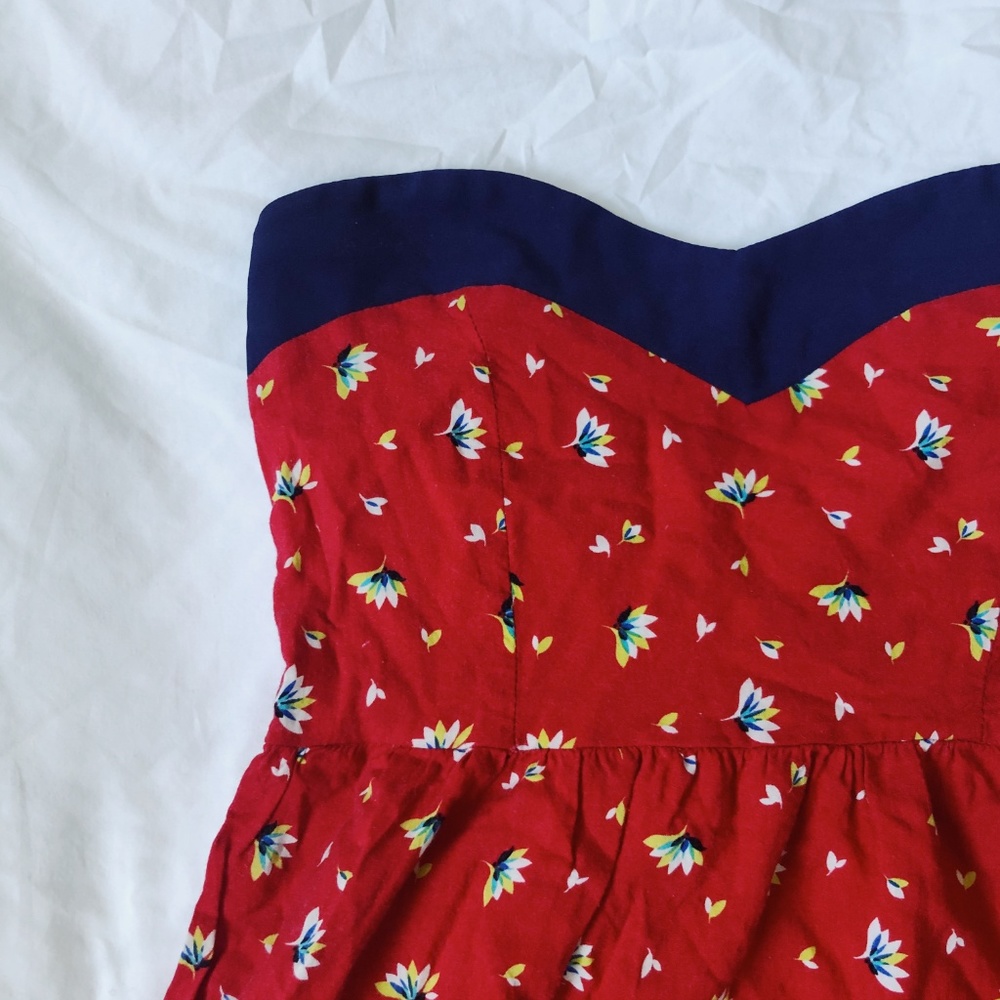 Red and Navy floral dress